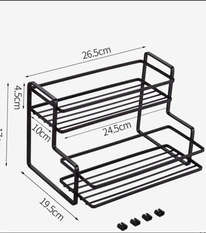 2 Tier Metal Spice Rack Organizer