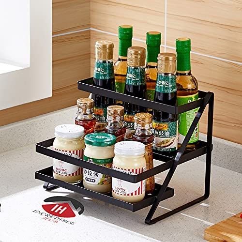 2 Tier Metal Spice Rack Organizer