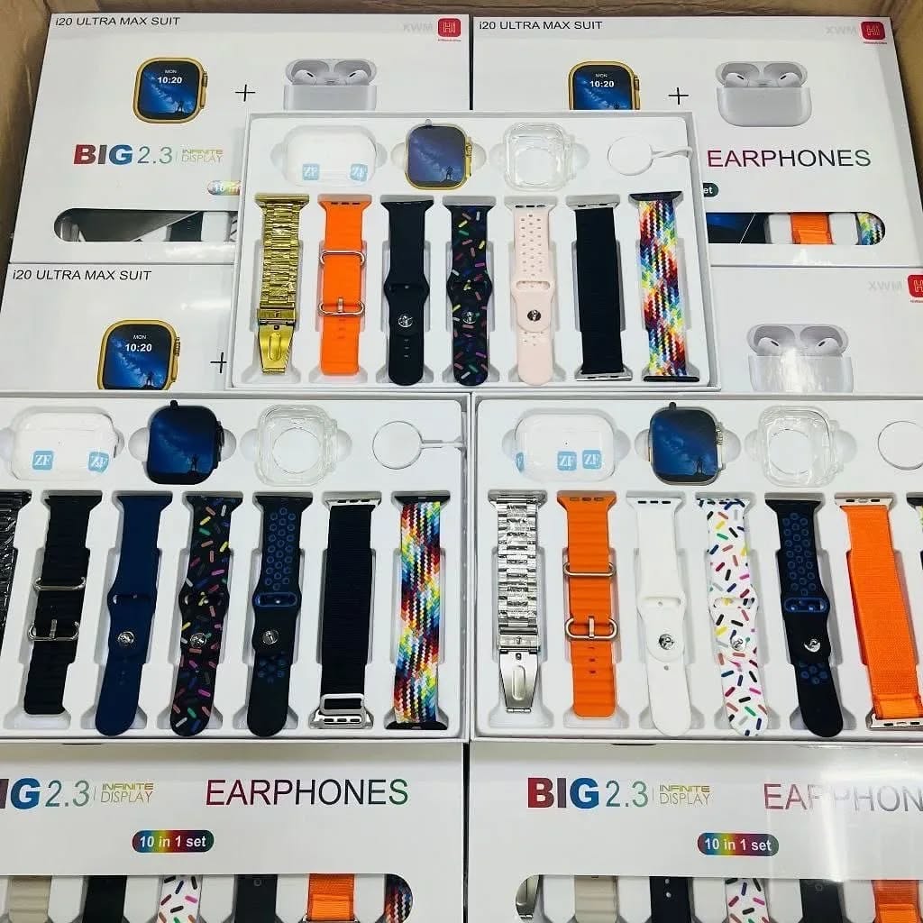 i20 Ultra Max Suit Smart Watch with Earbuds Pro 2