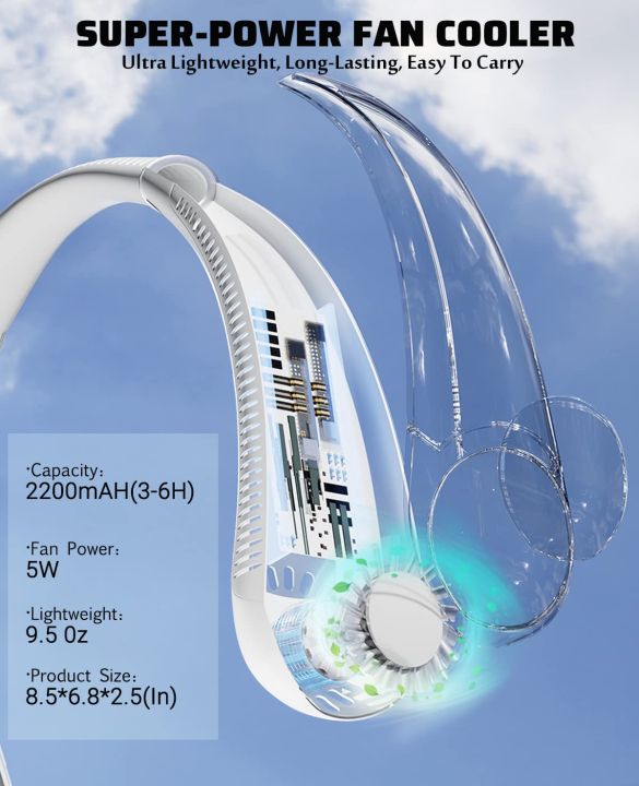 Neck Fan Portable Neck Fan-Rechargeable