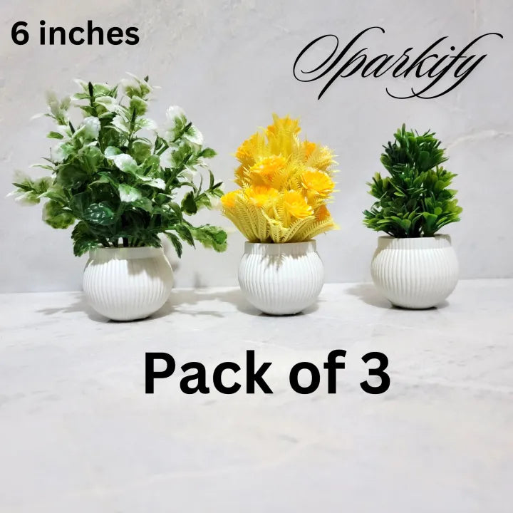 Pack of 3 Artificial Small Plants