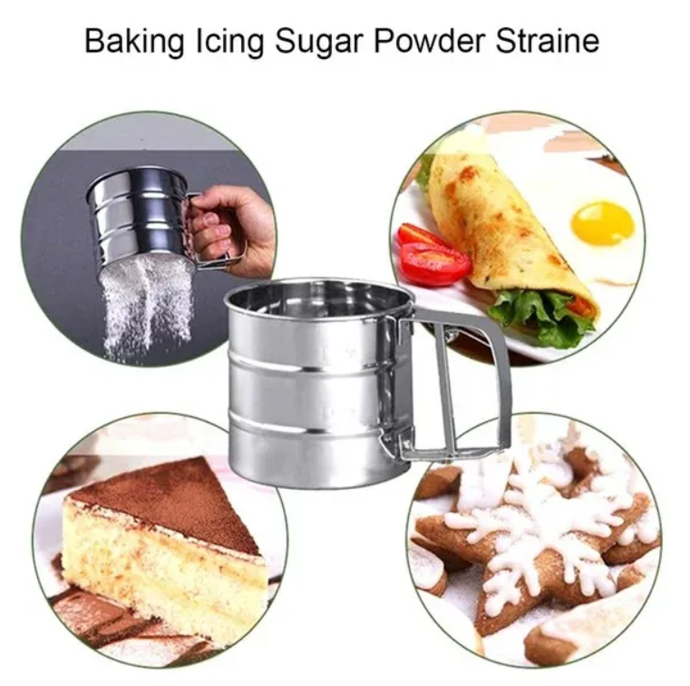Stainless steel flour strainer