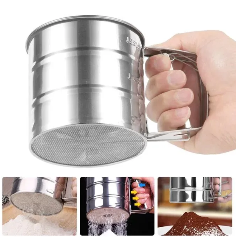 Stainless steel flour strainer