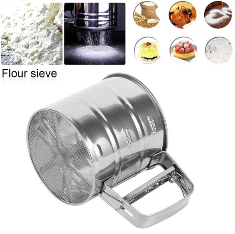 Stainless steel flour strainer